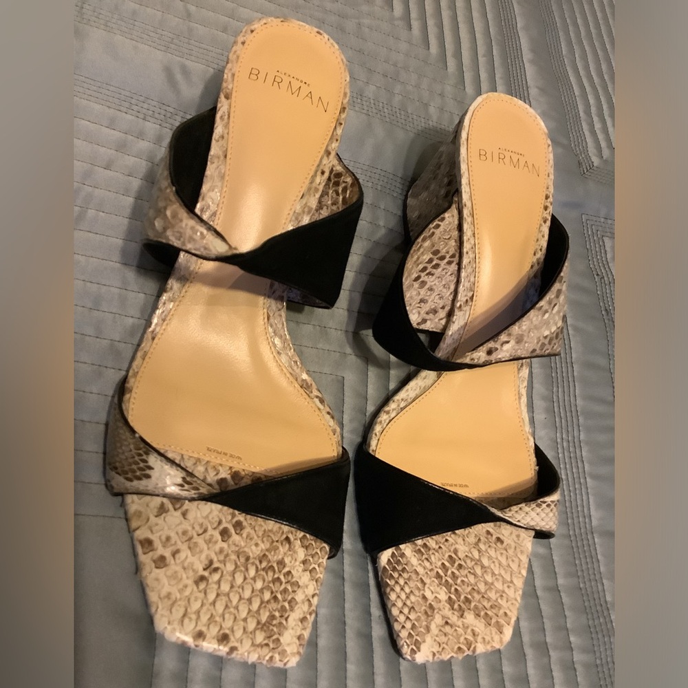 Alexandre Birman Miki Python Leather Twist Slide … - image 2